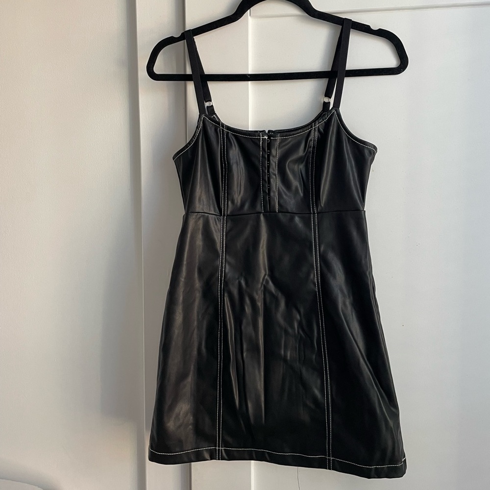 urban outfitters pleather mini dress